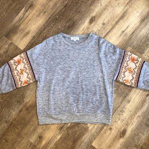 Embroidered Grey Sweater